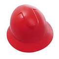 Hard Hat with ratchet adjustment and 4 point nylon suspension in Red and Full Color Label.